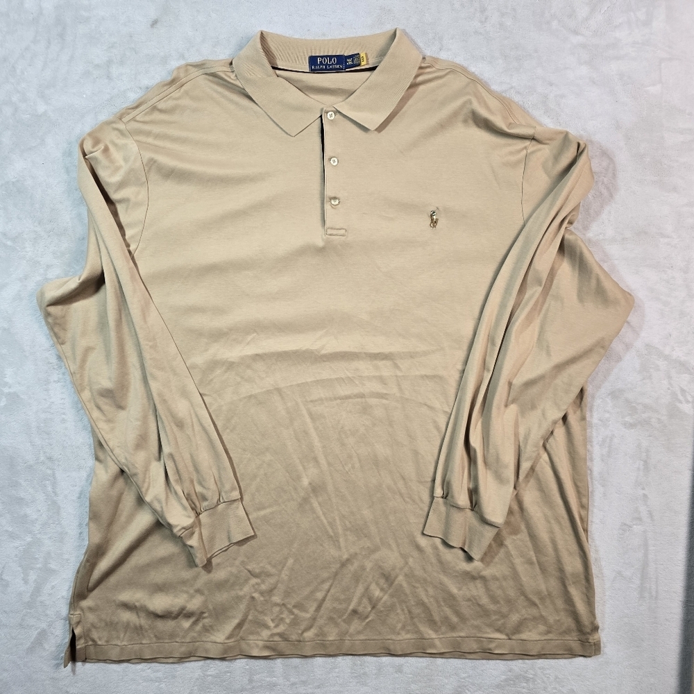 Polo Ralph Lauren Polo 4XLT 4XLT Long Sleeve Tan Brown Flesh Pony